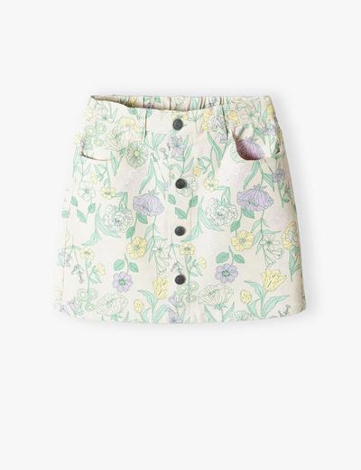 Jeansowa spódnica dziewczęca w kwiaty - Lincoln&Sharks
