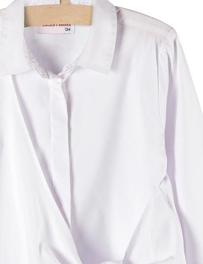 Biała koszula dla dziewczynki- ozdobne wiązanie