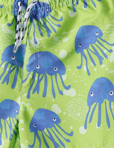 Zielone szorty kąpielowe dla niemowlaka w meduzy