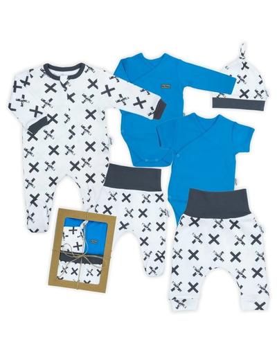 Bawełniany komplet ubrań niemowlęcych - 6 elementów