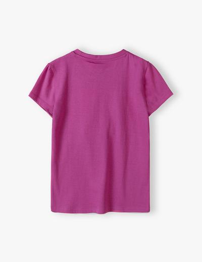 Różowa oversizowa koszulka dziewczęca