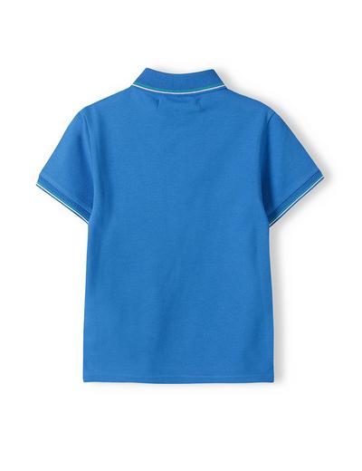 Bluzka polo dla niemowlaka z krótkim rękawem- niebieska