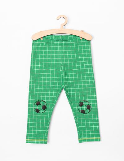 Spodnie niemowlęce zielone w kratkę- piłka nożna