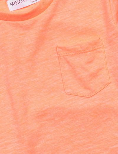 Pomarańczowy t-shirt dla niemowlaka z kieszonką
