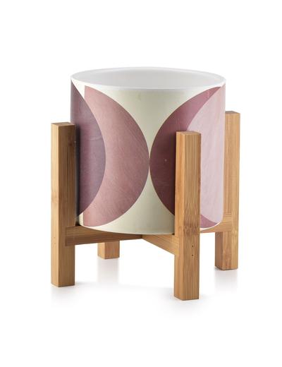 AVA Doniczka ceramiczna na drewnianym stojaku