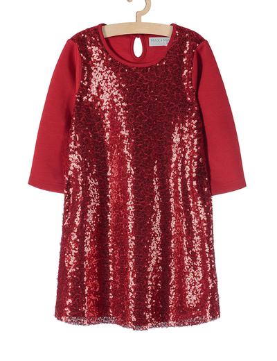 Sukienka świąteczna dla dziewczynki- czerwona z cekinami