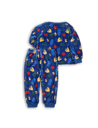 Piżama niemowlęca  we wzorki - niebieska