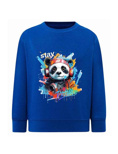 Niebieska chłopięca bluza z nadrukiem - Panda
