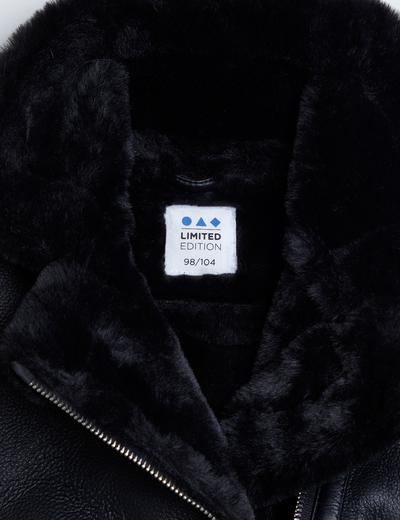 Czarna ocieplana kurtka ramoneska dla małego dziecka - unisex - Limited Edition