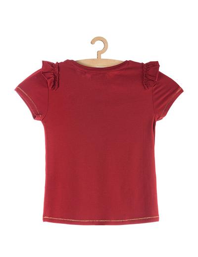 Koszulka dziewczęca czerwona z falbanką
