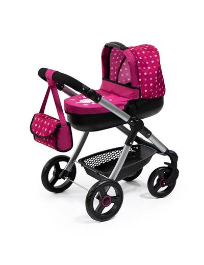 Wózek dla lalek Style w kropeczki - różowy