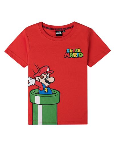 Bawełniany t-shirt niebieski dla chłopca Super Mario