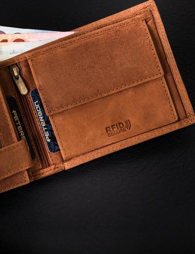 Skórzany portfel męski na dowód rejestracyjny - Peterson