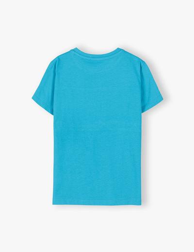 T-shirt chłopięcy niebieski z nadrukiem