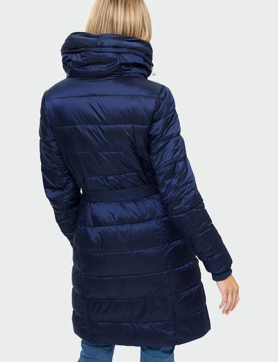 Granatowy pikowany płaszcz damski rozmiar 34