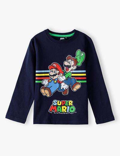 Bluzka chłopięca bawełniana Super Mario - granatowa