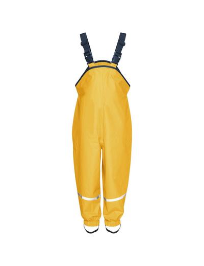 Spodnie przeciwdeszczowe na szelkach z elementami odblaskowymi-żółte