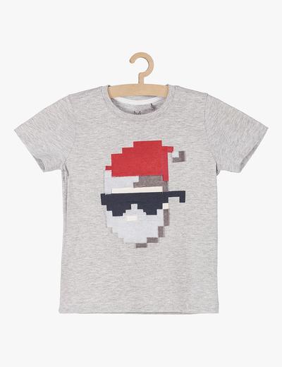 T-shirt dzianinowy dla chłopca z motywem świątecznym