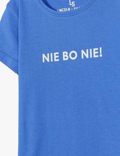 Bawełniany t-shirt dziewczęcy z napisem Nie Bo Nie