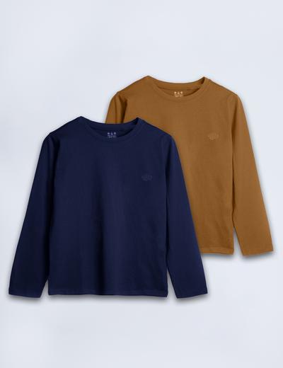 Dzianinowe bluzki z miękkiej bawełny - granatowa i brązowa - unisex - Limited Edition