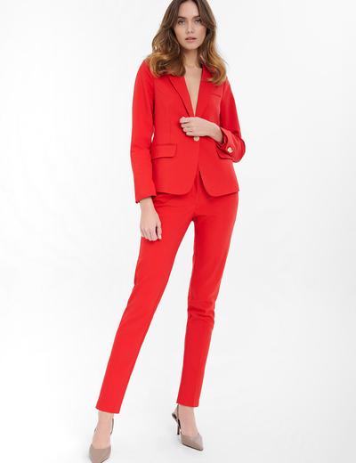 Spodnie klasyczne damskie cygaretki czerwone