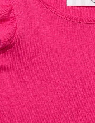 Różowa bluzka bawełniana dziewczęca z falbankami