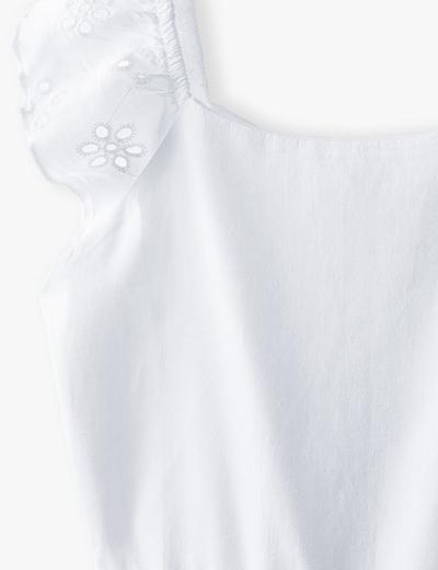 Sukienka w haftowane wzorki - biała
