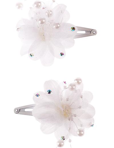 Spinki do włosów-białe kwiatki