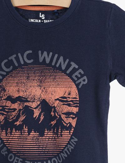 T-shirt chłopięcy granatowy- Arctic Winter