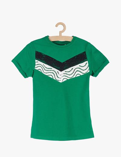 T-shirt dziewczęcy z krótkim rękawem zielony