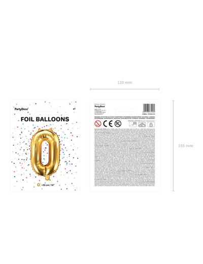 Balon foliowy - Cyfra "0" w kolorze złotym