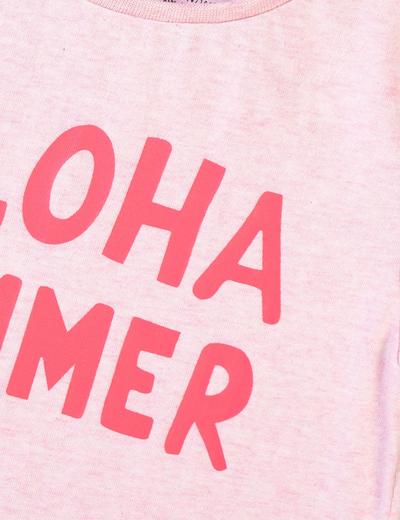 T-shirt dziewczęcy różowy z napisem Summer