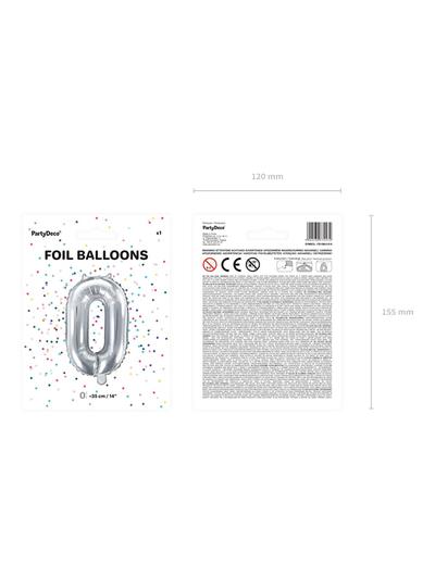Balon foliowy - Cyfra "0" w kolorze srebrym