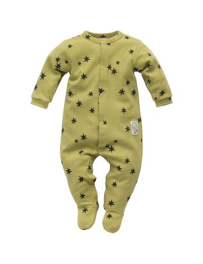 Pajac niemowlęcy bawełniany- zielony w gwiazdki