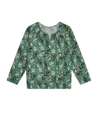 Koszula damska w kawiaty - zielona