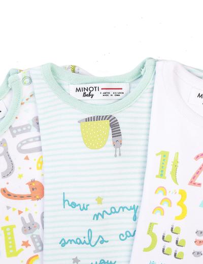Bawełniane T-shirty niemowlęce w cyferki 3-pak