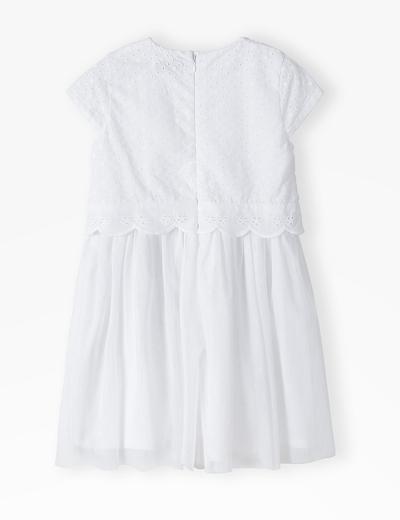 Biała elegancka sukienka z krótkim rękawem dla dziewczynki
