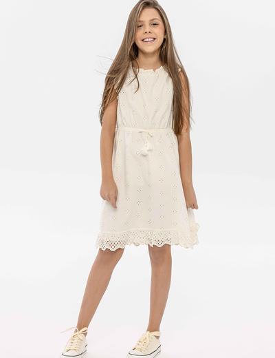 Biała letnia sukienka haftowana dla dziewczynki