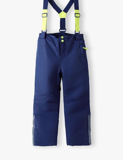 Spodnie narciarskie chłopięce z odpinanymi szelkami