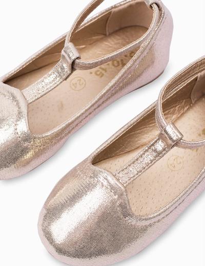 Buty balerinki dziecięce - złote
