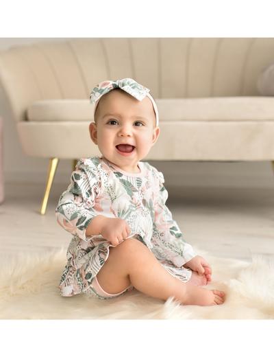 Bawełniana sukienka niemowlęca we wzory