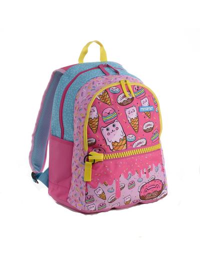 Plecak dziewczęcy szkolny - różowo - niebieski