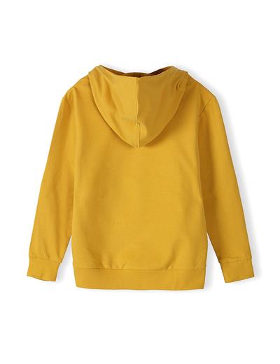 Bawełniana bluza chłopięca z kapturem - żółta