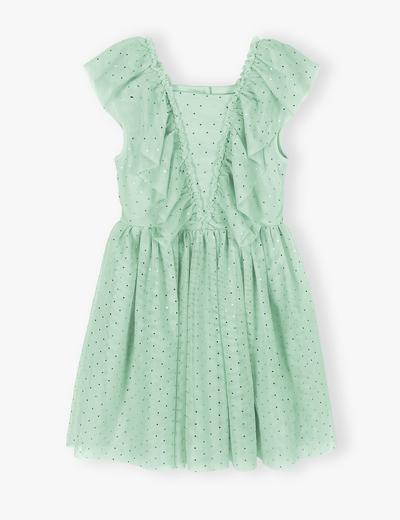 Zielona elegancka sukienka dla dziewczynki
