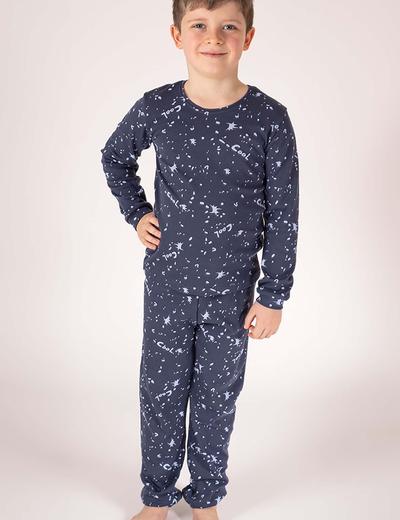 Granatowa bawełniana piżama z długim rękawem- Cool