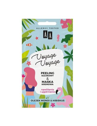 AA Voyage Voyage 2w1 peeling olejowy+maska kremowa olej monoi&hibiskus 2x5 ml