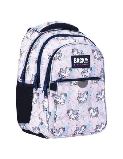 Plecak BackUp dziewczęcy 3komorowy - różowy