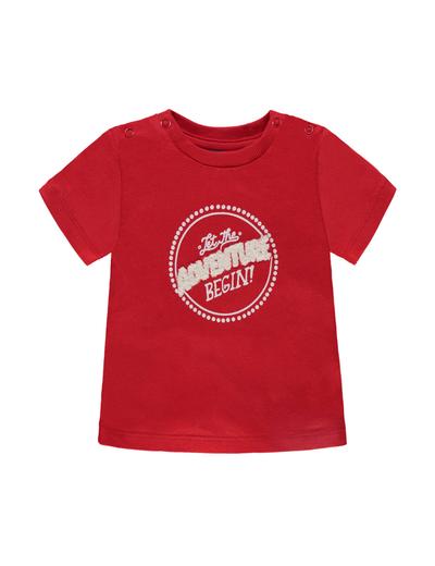 Chłopięca niemowlęca koszulka z krótkim rękawem czerwona