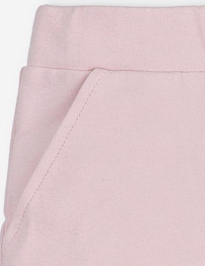 I Love Colors klasyczne spodnie dresowe dla dziewczynki- pudrowy róż