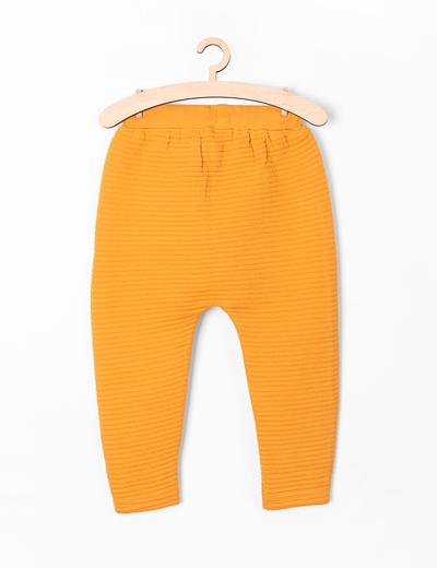 Spodnie dresowe niemowlęce - pomarańczowe z łatkami na kolanach